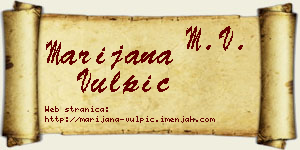 Marijana Vulpić vizit kartica
